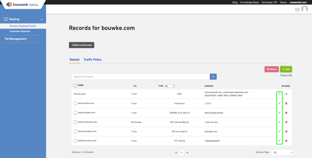 Domain Name Overview 14 edit new dns record